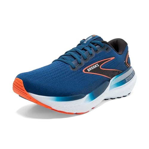 Brooks Men's Glycerin GTS 21 Supportive Running Shoe - Blue Opal/Black/Nasturtium - 10 Wide