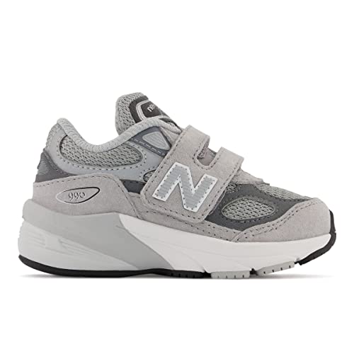 New Balance Kid's 990 V6 Sneaker, Grey/Silver, 11 Medium US