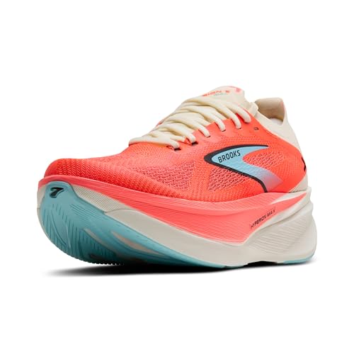 Brooks Women's Hyperion Max 3 Neutral Running Shoe - Coconut/Fiery Coral/Atomizer - 10.5 Medium