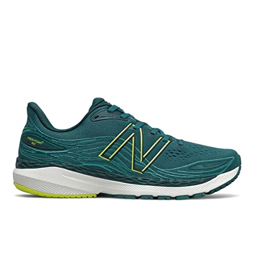 New Balance Men's Fresh Foam X 860 V12 Running Shoe, Mountain Teal/Sulphur Yellow, 10 M