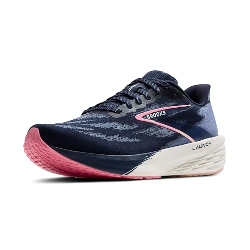 Brooks Women’s Launch 11 Neutral Running Shoe - Peacoat/Blue/Peach - 7.5 Medium