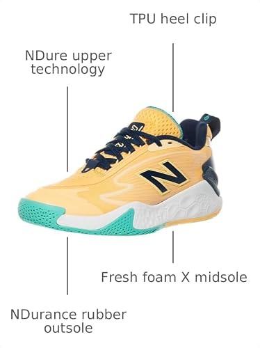 New Balance Womens Fresh Foam X CT-Rally V1 Tennis Shoes Clementine/NB Navy 7 Wide