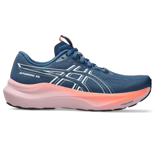 ASICS Women's GT-2000 14 Running Shoes, 10, Twilight Blue/White