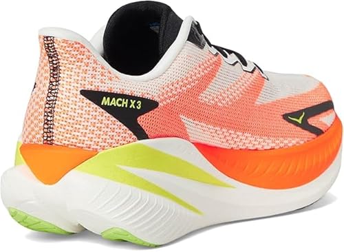 HOKA Mens Mach X 3 (White/Neon Tangerine, US Footwear Size System, Adult, Men, Numeric, Medium, 10)
