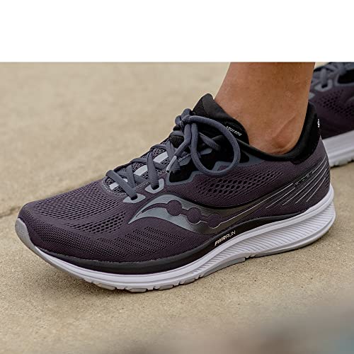 Saucony Women's Ride 14 Sneaker, Charcoal/Black, 8
