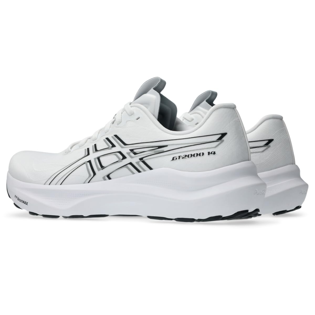 ASICS Men's GT-2000 14 Running Shoes, 9.5, White/Black