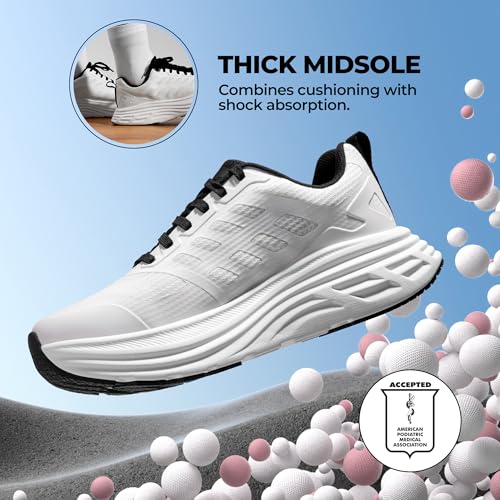 NORTIV 8 Women's Walking Shoes Cushion Running Tennis Shoes ActiveFloat Non-Slip Comfortable Breathable Workout Gym Sports Athletic Fashion Sneakers,Size 8.5,White,SNWS245W