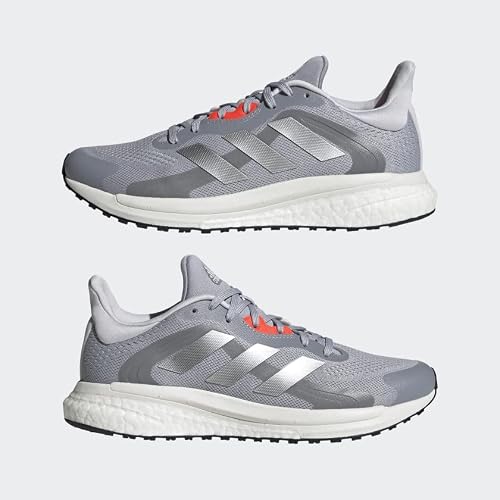 adidas Womens Solar Glide 4 ST Halo Silver/Crystal White/Solar Red 8
