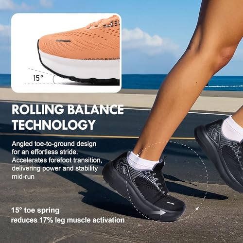 JACKSHIBO Wide Toe Box Shoes Women Arch Support Zero Drop Wide Sneakers