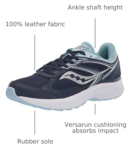 Saucony Women's Cohesion 14 Road Running Shoe, Navy/Sky, 8.5