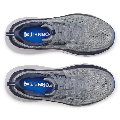 Saucony Men's Guide 18 Sneaker, Flint/Navy, 10.5