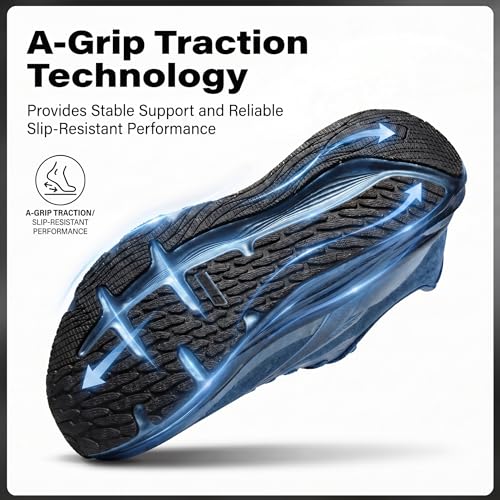 ANTA Men’s PG7 Running Shoes Cushioning Comfortable Breathable Athletic Workout Gym Cross Trainer Sports Sneakers, Gray/Navy Blue, 11.5