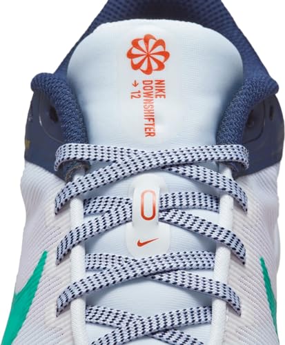 Nike Downshifter 12 WMNS Shoes, White/Obsidian/Picante Red/Clear Jade, Size 7.5