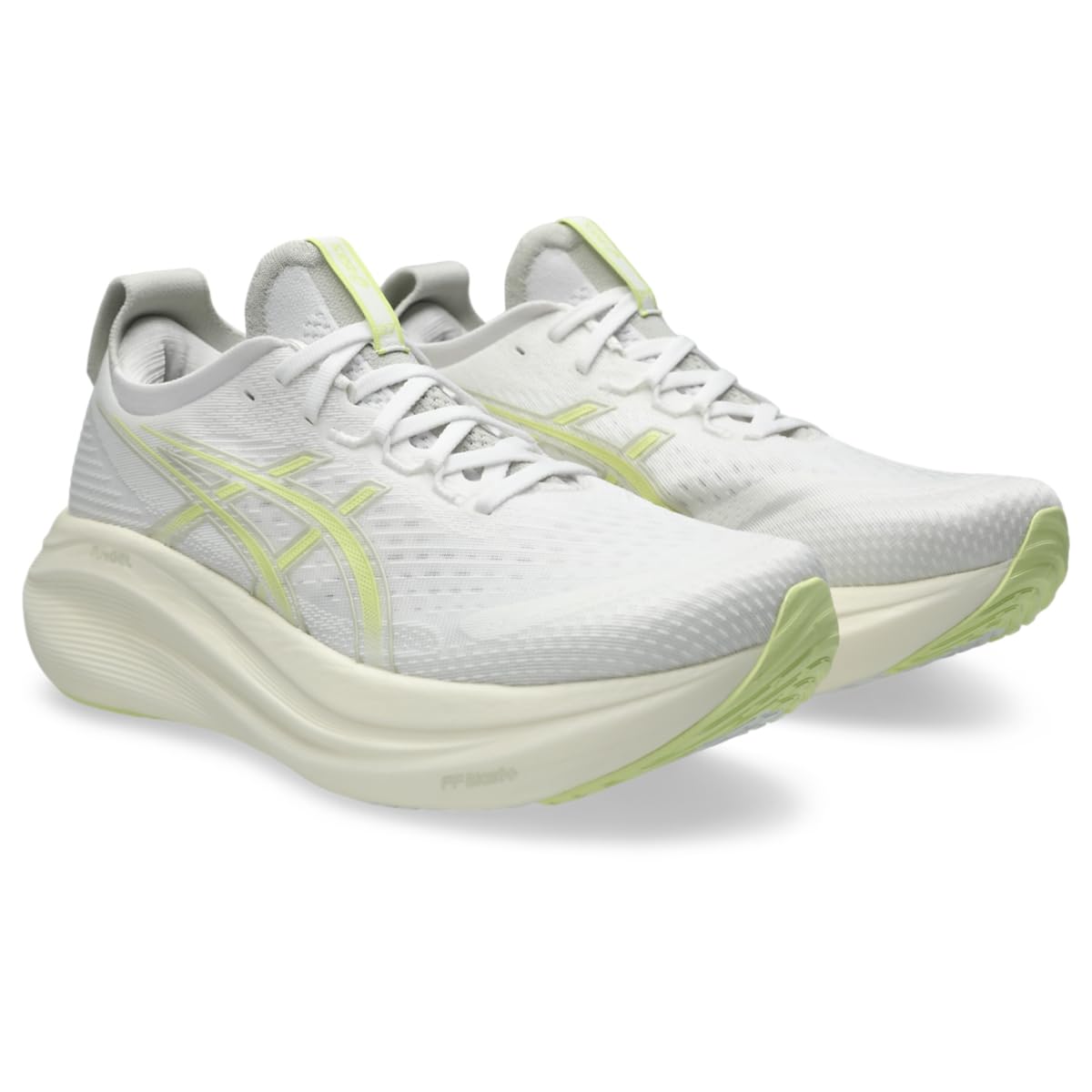 ASICS Men's Gel-Nimbus 27 Running Shoes, 10.5, White/Huddle Yellow