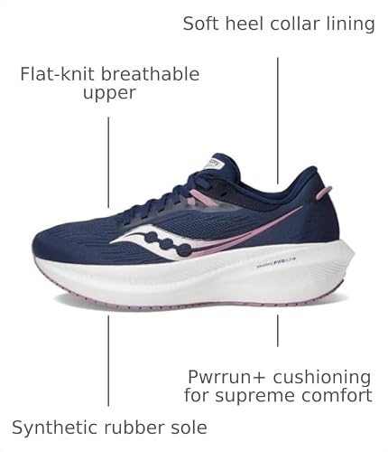 Saucony Women's Triumph 21 Sneaker, Navy/Orchid, 11