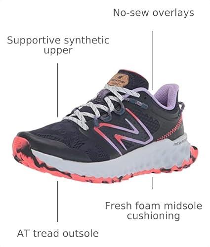 New Balance Women's Fresh Foam Garoe V1 Trail Running Shoe, Natural Indigo/Electric Purple/Electric Red, 9.5