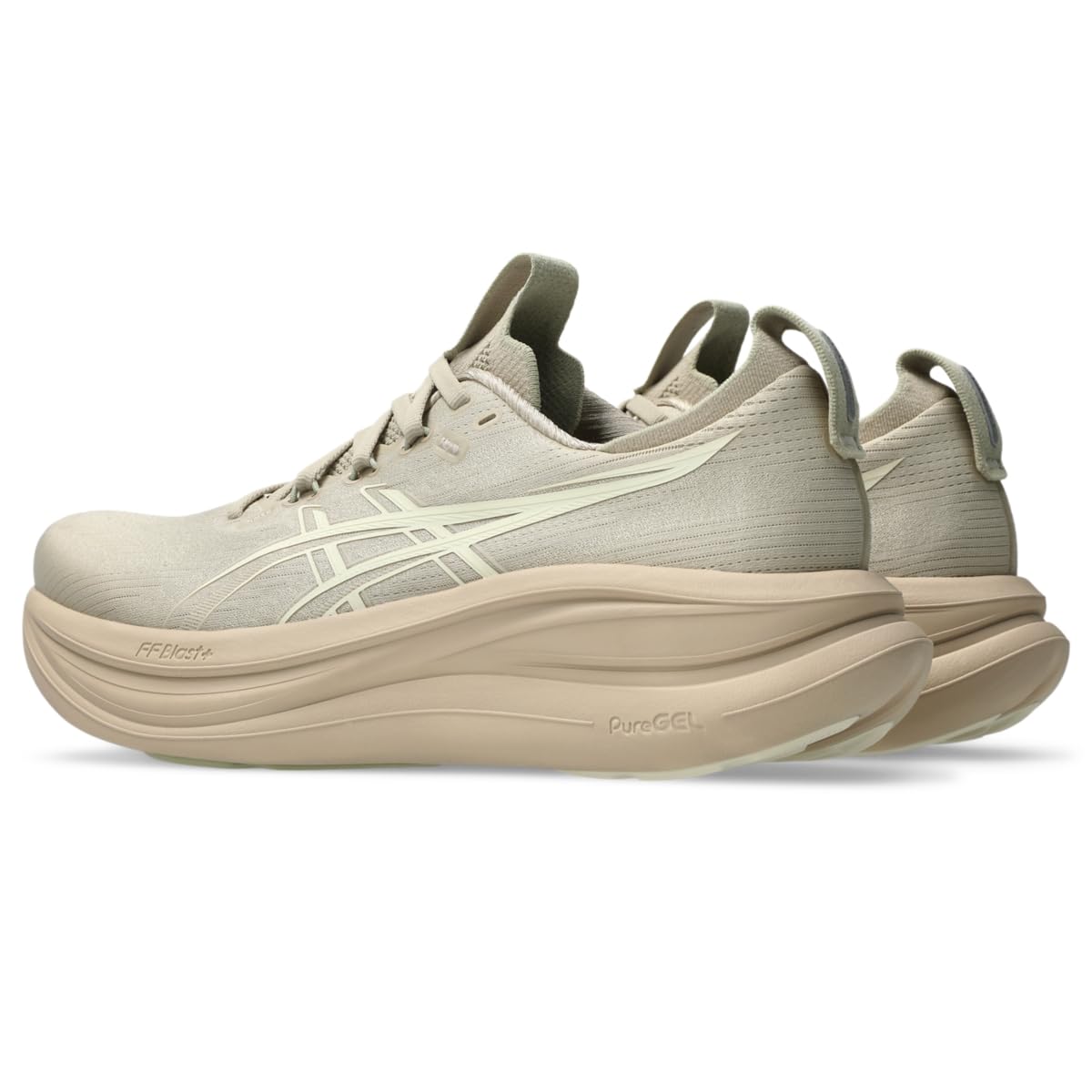 ASICS Men's Gel-Nimbus 28 Running Shoes, 10.5, Feather Grey/Cream - alternate product view 3