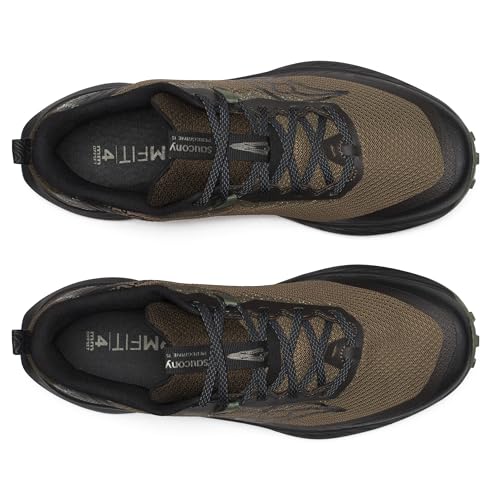 Saucony Men's Peregrine 15 Gore-Tex Waterproof Sneaker, BARK/Black, 7.5