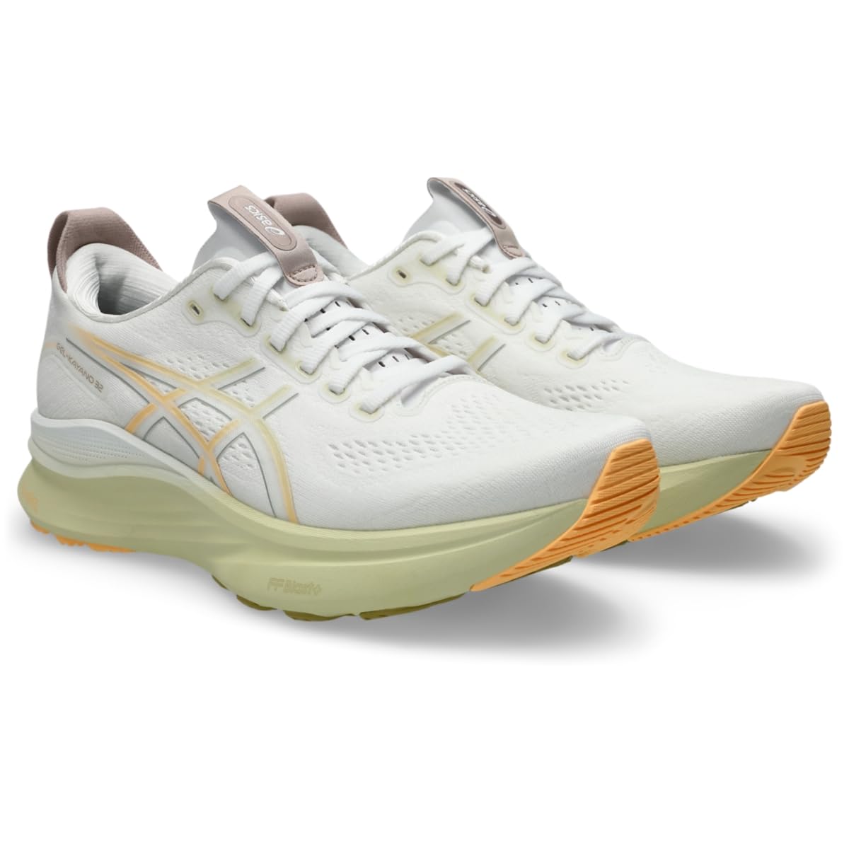 ASICS Men's Gel-Kayano 32 Running Shoes, 12, White/Orange Glow