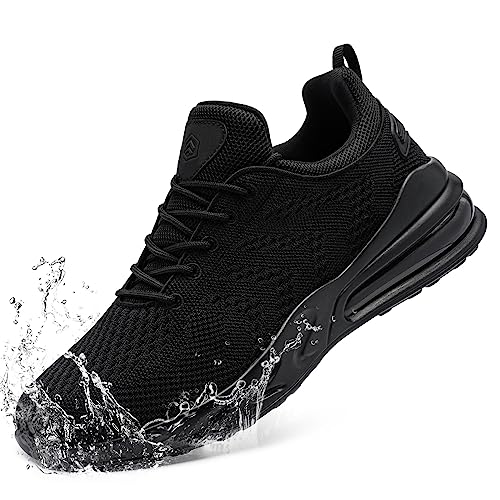 LARNMERN Men Chef Shoes Non Slip Work Waterproof Slip-on,Black,10.5