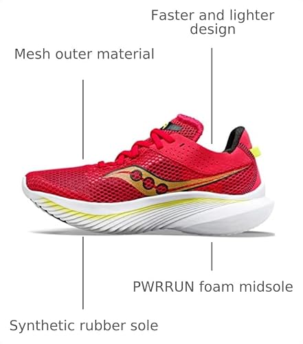 Saucony Women's Kinvara 14 Sneaker, RED Rose, 7