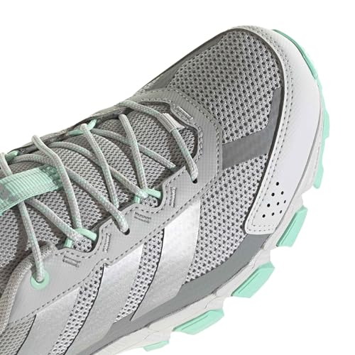 adidas Women's Terrex Rockadia Trail Running, Clear Mint/Grey/Silver Metallic, 8