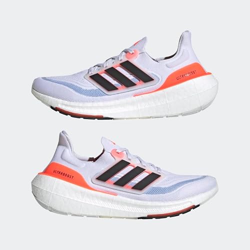 adidas Men’s Ultraboost Light Running Shoes (Ultraboost 23) Running Shoe, White/Black/Solar Red, 15 US Men