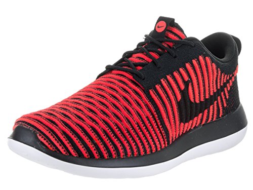 Nike Men's Roshe Two Flyknit Running Shoe (9.5, Black/Black-Bright Crimson-White)