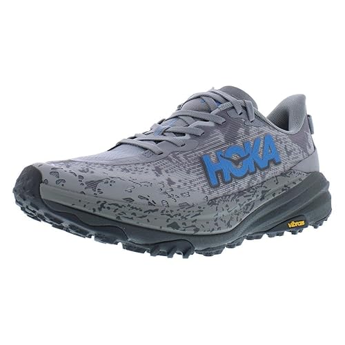 HOKA Speedgoat 6 Mens Shoes Size 9, Color: Galactic Grey/Blue/Cement Grey
