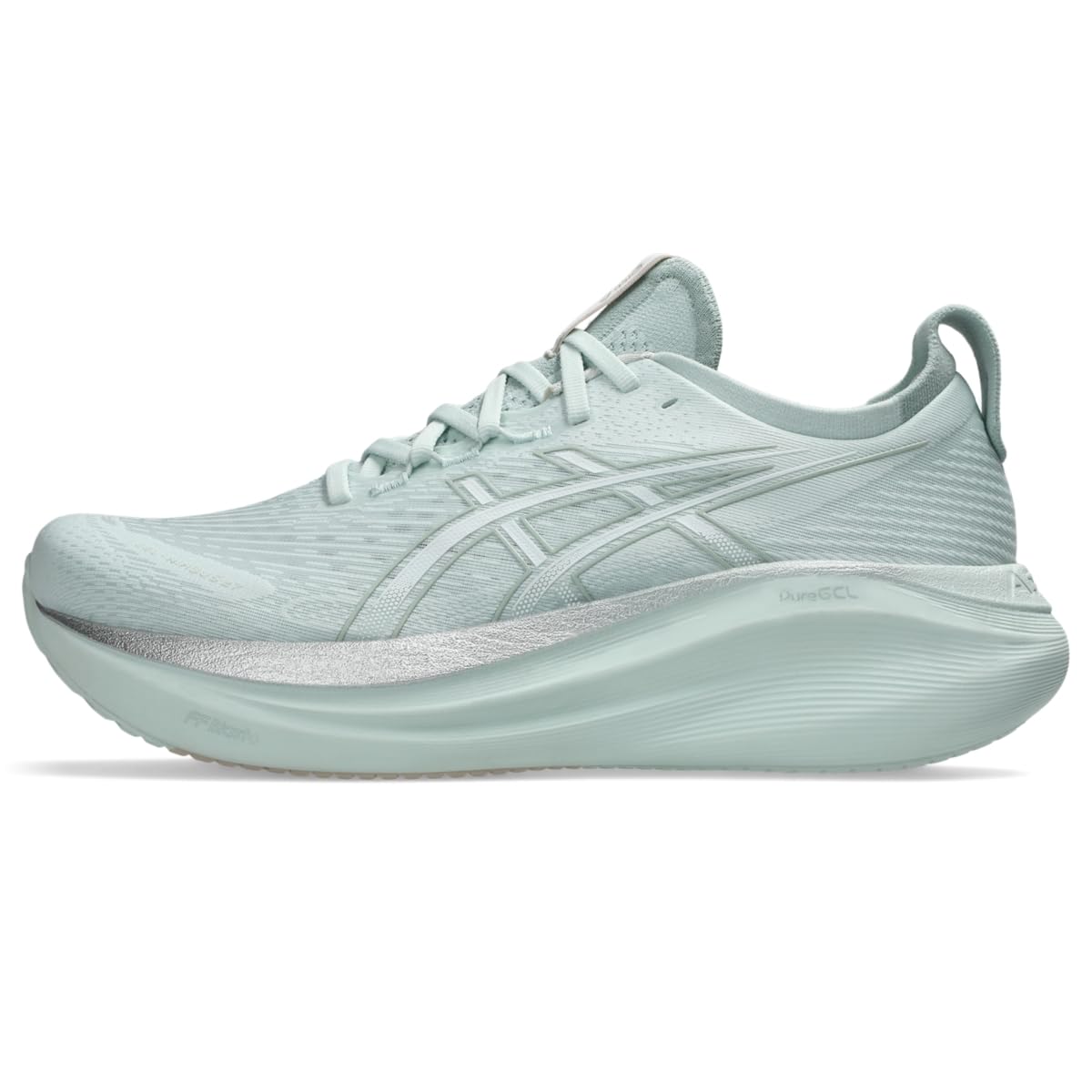 ASICS Men's Gel-Nimbus 27 Running Shoes, 10.5, Pure Aqua/White