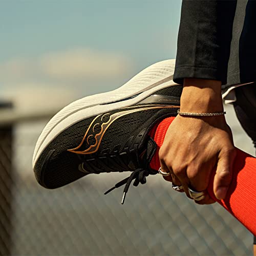 Saucony Men's Endorphin Speed 3 Running Shoe, Black/GOLDSTRUCK, 12 Medium
