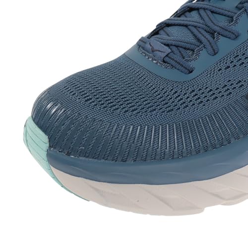HOKA ONE ONE Mens Bondi 7 Textile Synthetic Real Teal Outer Space Trainers 7.5 US