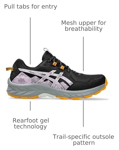 ASICS Women's Gel-Venture 10 Running Shoes, 7.5, Black/Light UBE