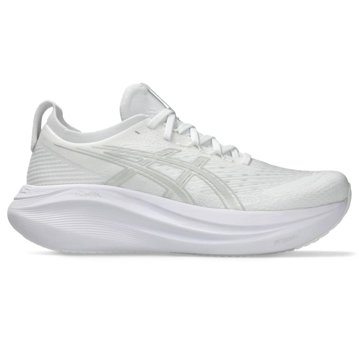 ASICS Men's Gel-Nimbus 27 Running Shoes, 11, White/Glacier Grey