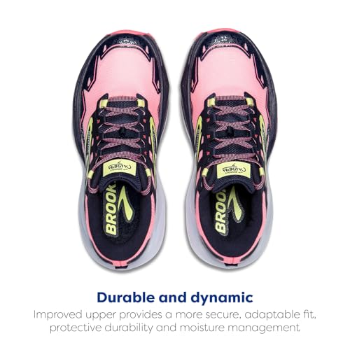 Brooks Women’s Caldera 7 Trail Running Shoe - Pink/Peacoat/Sunny Lime - 8 Medium