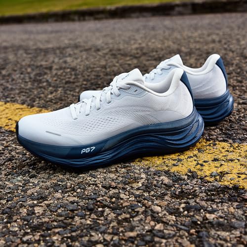 ANTA Men’s PG7 Running Shoes Cushioning Comfortable Breathable Athletic Workout Gym Cross Trainer Sports Sneakers, Gray/Navy Blue, 13