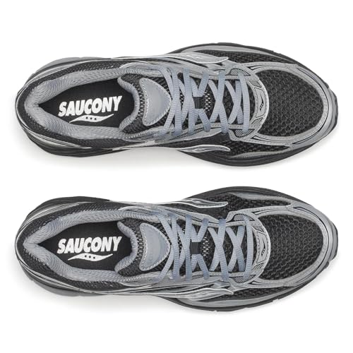 Saucony Unisex ProGrid Omni 9 Sneaker, Black/Silver, 8.5 Medium