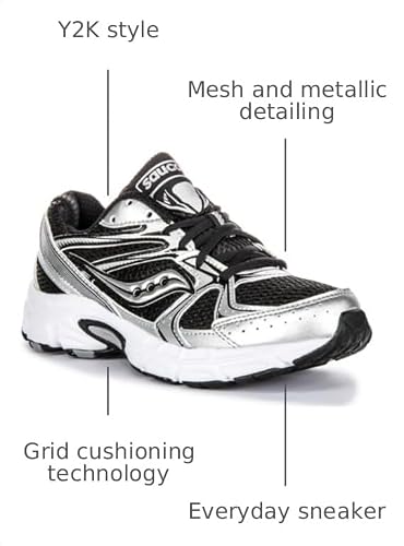 Saucony Women's Ride Millennium Sneaker, Black/Silver, 7.5 Medium