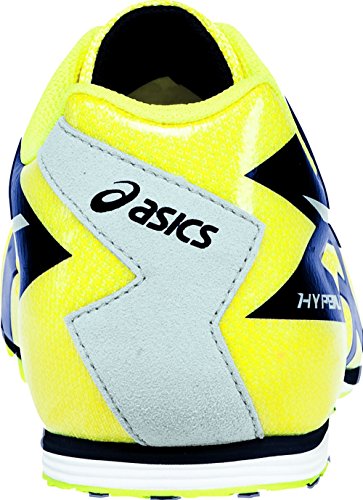 ASICS Men's Hyper LD 5 Track Field Shoes, Flash/Yellow/Silver/Navy, 12