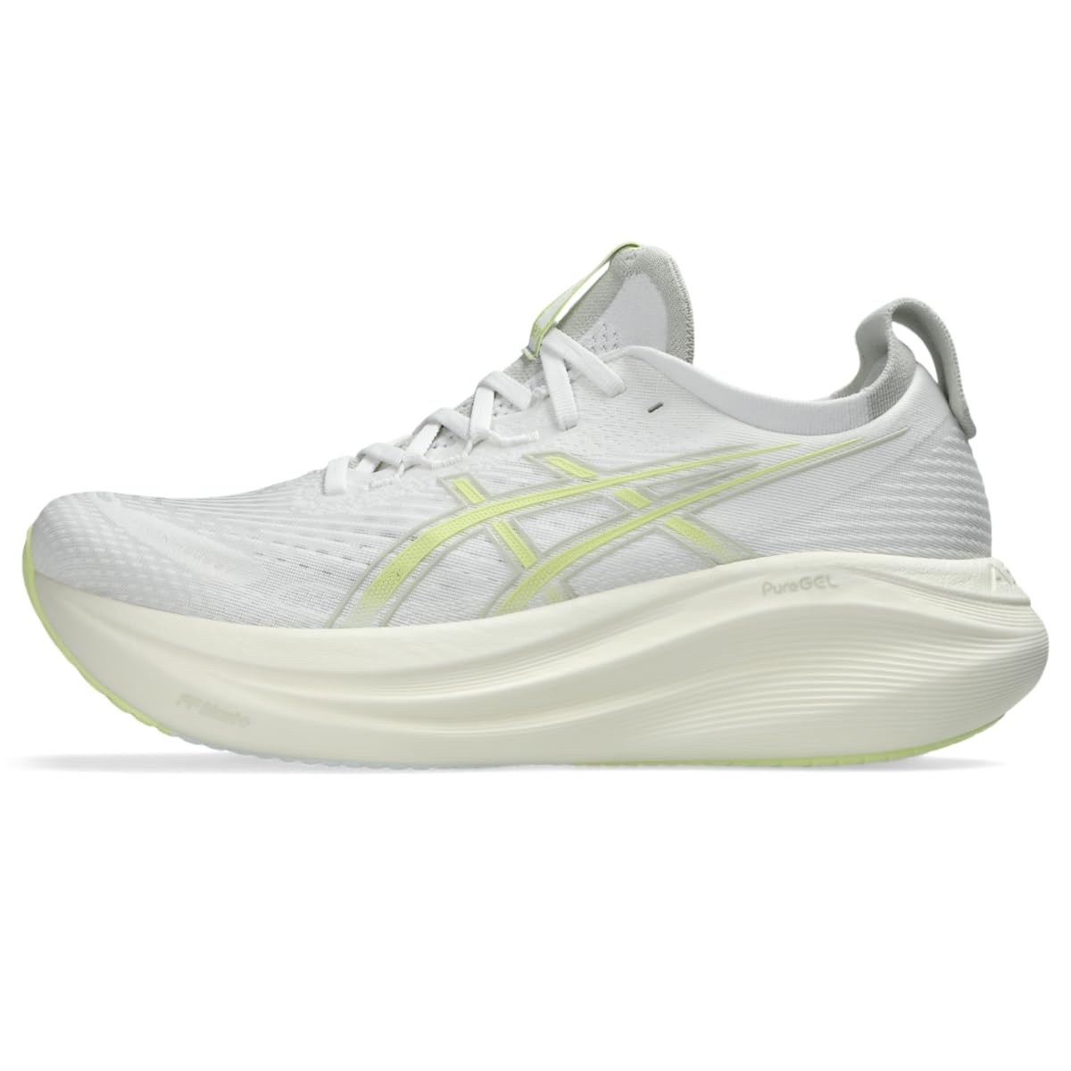 ASICS Men's Gel-Nimbus 27 Running Shoes, 9.5, White/Huddle Yellow
