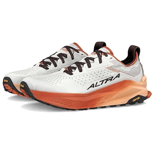 ALTRA Men's Olympus 6 Trail Running Shoe, Gray/Orange, 10.5