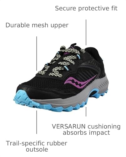 Saucony Women's Excursion TR15 Shoes, Black/Riz/Lime, 8 W