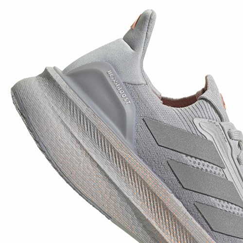 adidas Women's Ultraboost 5X Running, Solid Grey/Silver Metallic/Beam Orange, 10