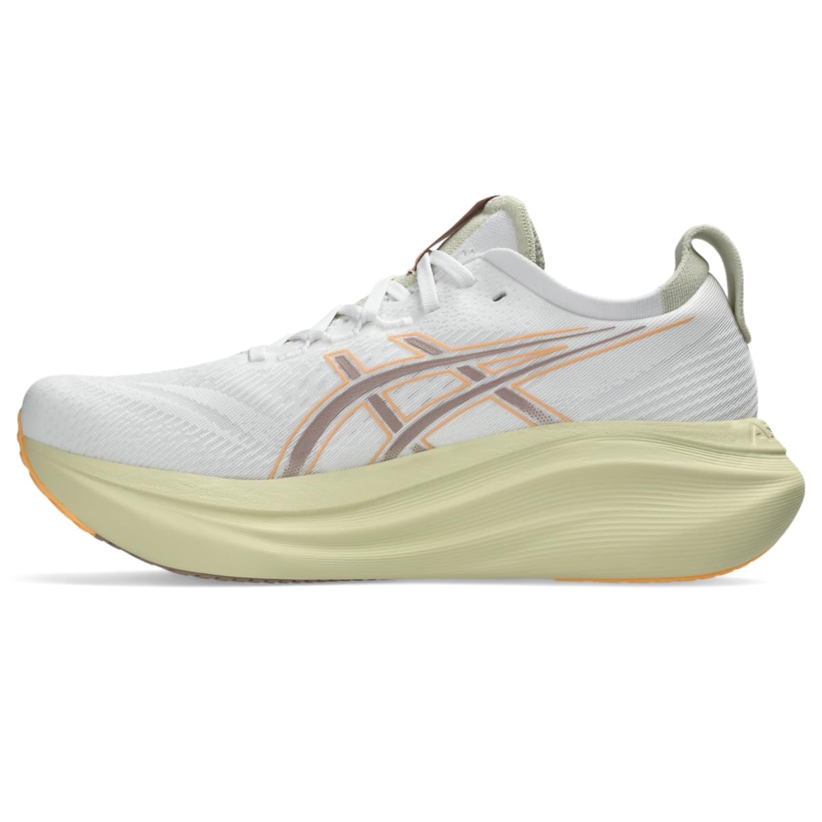 ASICS Men's Gel-Nimbus 27 Running Shoes, 9.5, White/Fawn