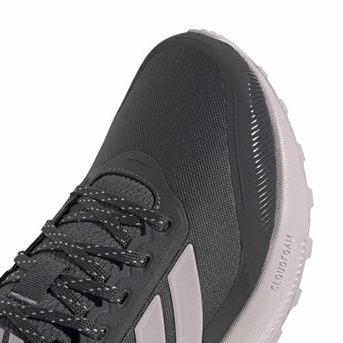 adidas Women's Run Falcon 5 Trail, Carbon/Ice Purple/Black, 10