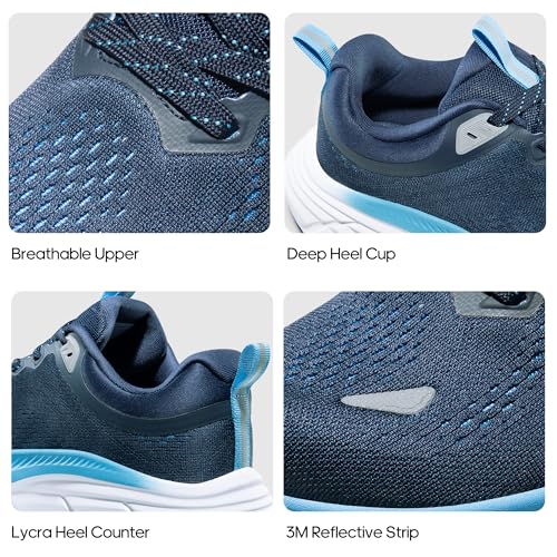 NORTIV 8 Men's Walking Shoes Running Tennis Sneakers,Blue,8