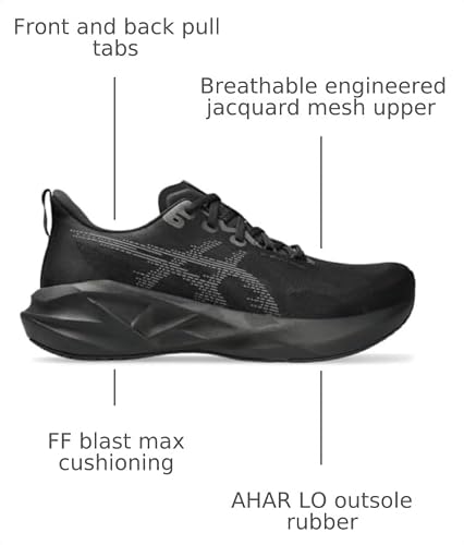 ASICS Men's NOVABLAST 5 Running Shoes, 11, Black/Carrier Grey