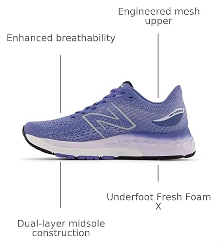 New Balance Women's Fresh Foam X 880 V12 Running Shoe, Night Air/Libra/Night Sky, 6 M