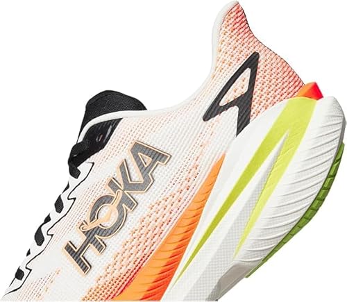 HOKA Mens Mach X 3 (White/Neon Tangerine, US Footwear Size System, Adult, Men, Numeric, Medium, 10)