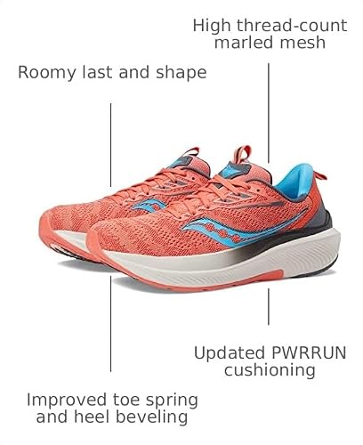 Saucony Women's Echelon 9 Sneaker, Coral/Ocean, 7